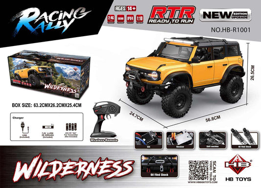 Auto RC Wilderness 1:10 żółty samochód terenowy zdalnie sterowany off-road robust