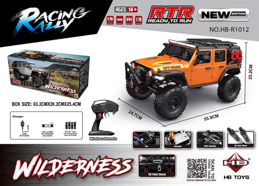 Auto RC Wilderness RTR 1:10 orange off-road remote control car ready to run with wireless remote and shock absorbers
