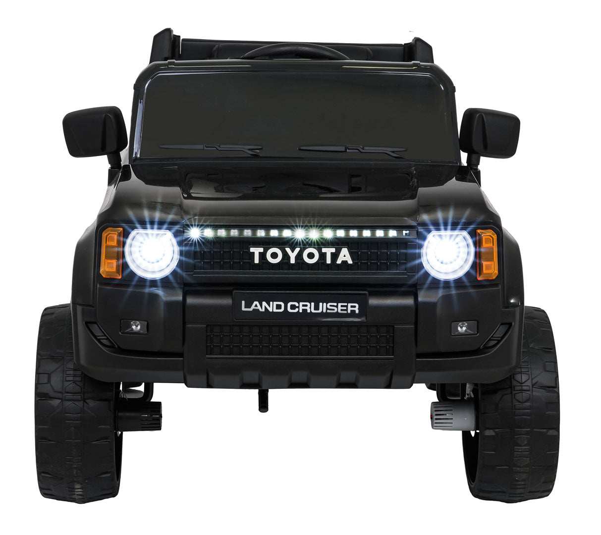Black Toyota Land Cruiser PRADO kids electric ride-on car with LED headlights and remote control