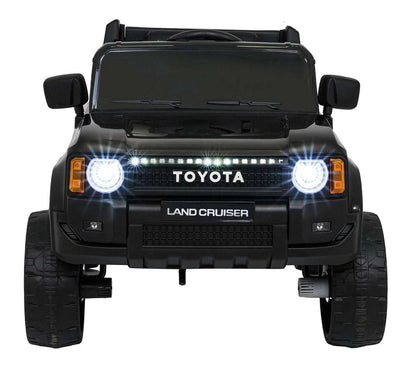 Black Toyota Land Cruiser PRADO kids electric ride-on car with LED headlights and remote control