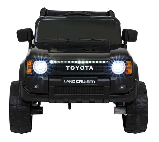 Black Toyota Land Cruiser PRADO kids electric ride-on car with LED headlights and remote control