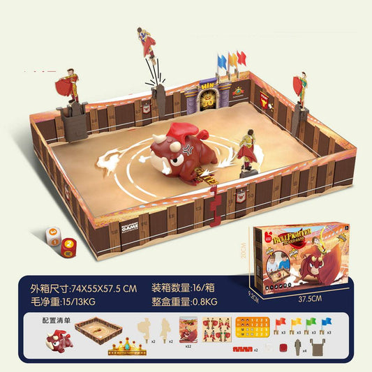 Gra Planszowa Toreador strategiczna gra planszowa z bykiem i figurkami na arenie do rywalizacji rodzinnej i przyjacielskiej