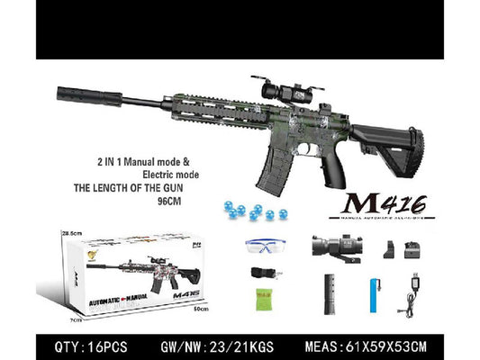 Profesjonalny Karabin M416 na kulki wodne z akcesoriami do zabawy na świeżym powietrzu.
