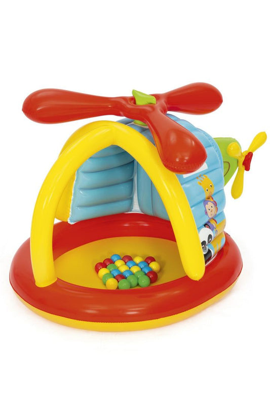 Dmuchany Kojec Helikopter dziecięcy Fisher-Price z miękką podłogą i piłeczkami do zabawy
