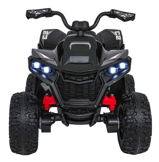 Black Quad Fast Wheel electric quad for kids with LED lights and remote control