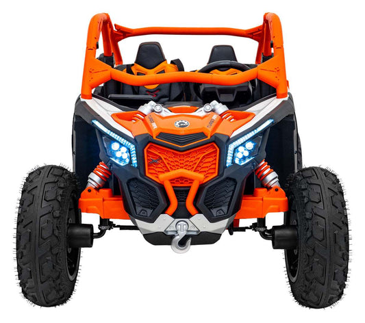 Orange Pojazd Buggy Maverick Turbo RR Strong electric buggy with dual 320W motors and LED lights for kids