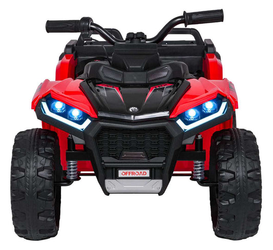 Czerwony Quad Sport TX ATV dla dzieci z LED i 3 biegami, terenowy pojazd z pilotem i piankowymi kołami EVA.