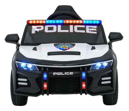 Pojazd Policja 911 Agency czarny dziecięcy samochód policyjny z LED-owymi światłami i realistycznym designem.