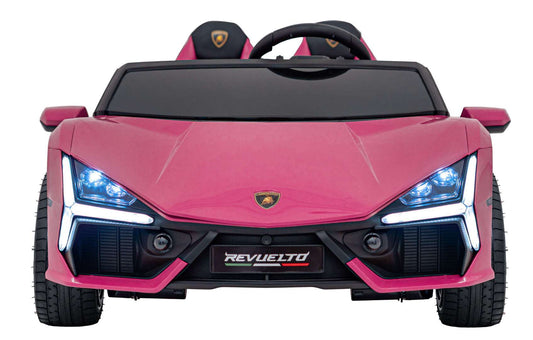 Różowy elektryczny pojazd dziecięcy Lamborghini Revuelto STRONG 200W z dwoma miejscami i LED światłami