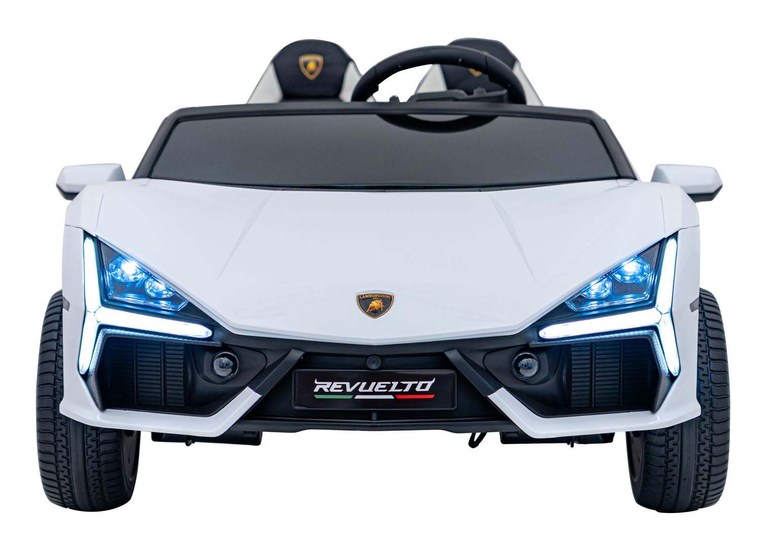 Lamborghini Revuelto XL biały elektryczny pojazd dziecięcy z LED i audio