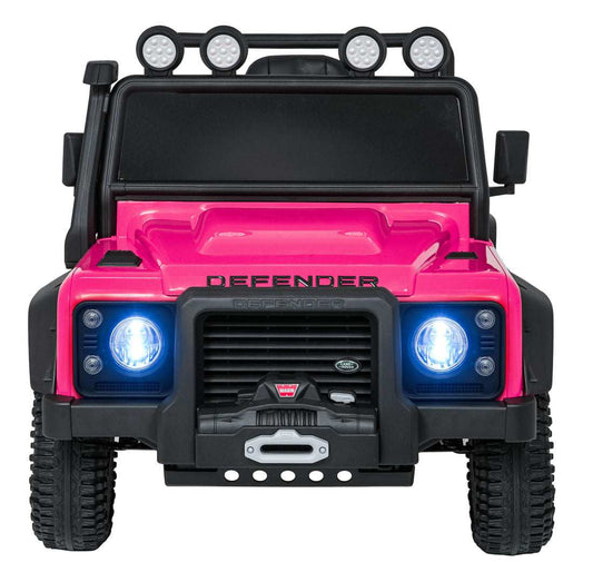 Różowy pojazd Land Rover Defender 110 SVX dla dzieci z LED-owymi światłami i pilotem zdalnego sterowania