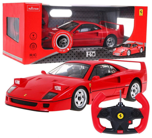 Rastar Ferrari F40 1:14 scale remote control car with 2.4GHz controller in red and black packaging