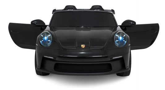 Czarny Porsche 911 GT3 MP4 pojazd dla dzieci z otwieranymi drzwiami i świecącymi reflektorami LED