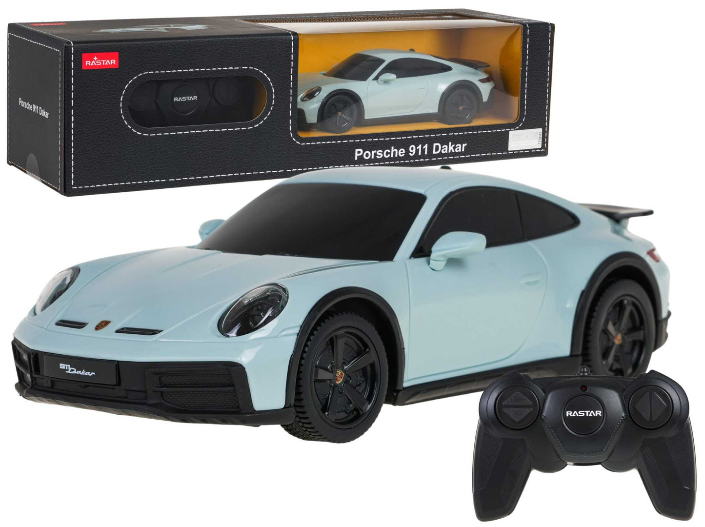 Autko RC 1:24 Porsche 911 Dakar miętowy model zdalnie sterowany z 2,4 GHz w skali 1:24