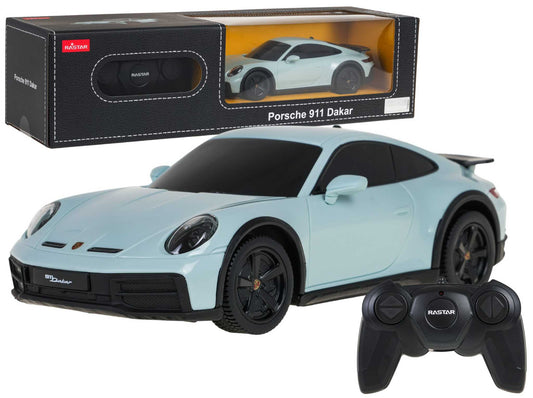 Autko RC 1:24 Porsche 911 Dakar miętowy model zdalnie sterowany z 2,4 GHz w skali 1:24
