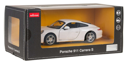 Biały model Porsche 911 Carrera S 1:24 z metalową karoserią od RASTAR w oryginalnym opakowaniu