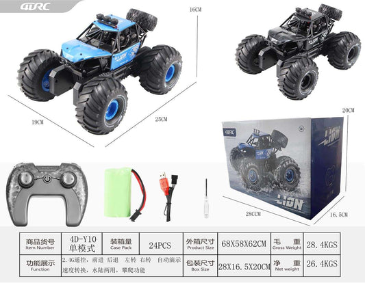 RC Pojazd LION niebieski zdalnie sterowany samochód terenowy z pilotem 2.4 GHz dla dzieci