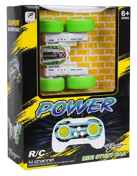 Zielony pojazd zdalnie sterowany Power Stunt 1:32 z pilotem do akrobacji dla dzieci 6+
