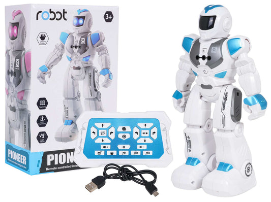 Robot Minimal 02 wielofunkcyjny interaktywny robot dla dzieci z pilotem i podświetlanymi oczami