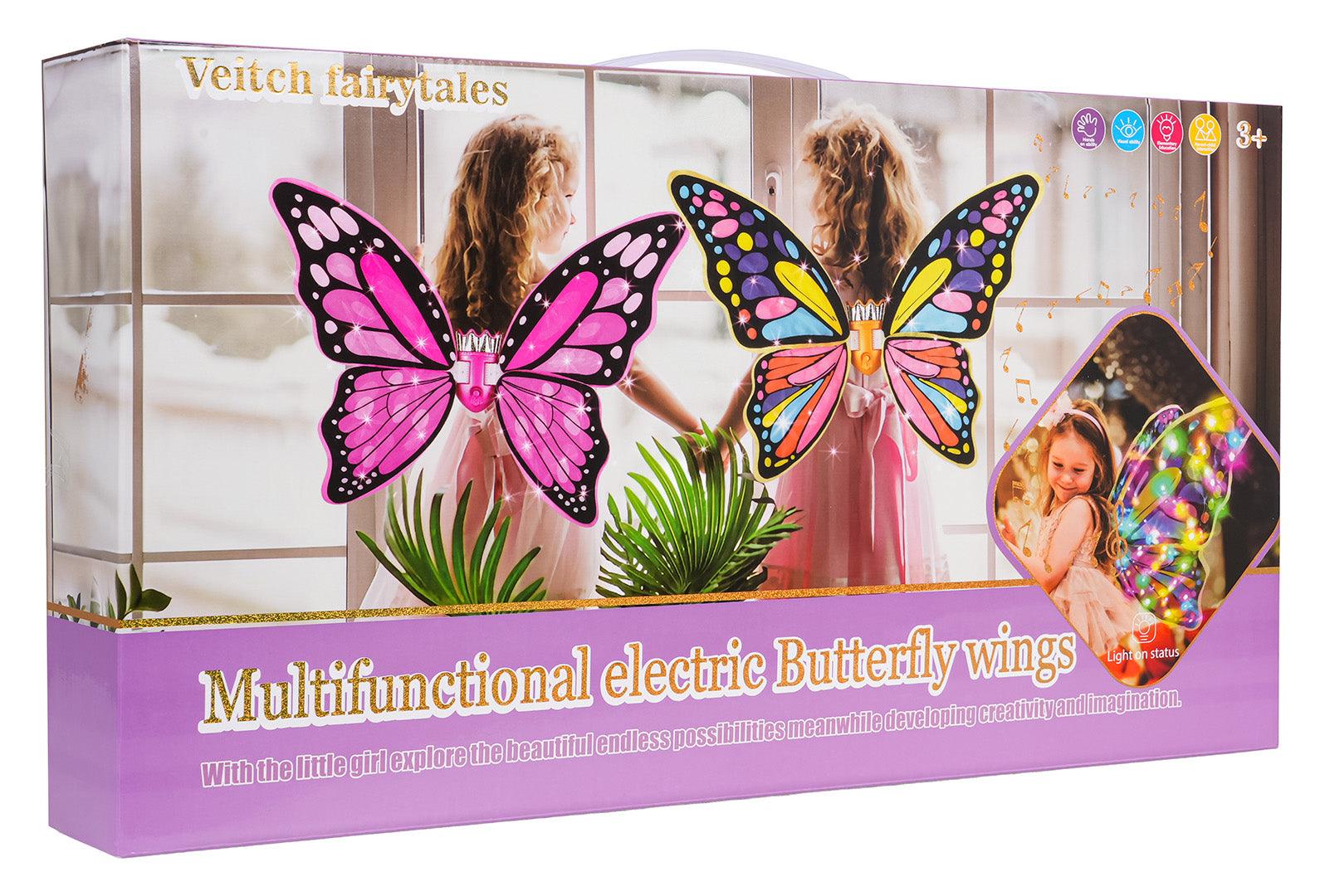 zestaw skrzydeł motyla z tęczową sukienką i koroną dla dzieci od 3 lat