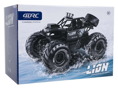 Pojazd RC LION czarny zdalnie sterowany samochód terenowy do zabawy indoor i outdoor dla początkujących od 14 lat