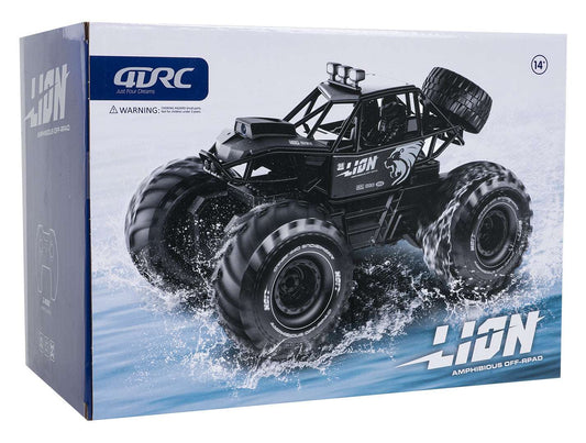 Pojazd RC LION czarny zdalnie sterowany samochód terenowy do zabawy indoor i outdoor dla początkujących od 14 lat