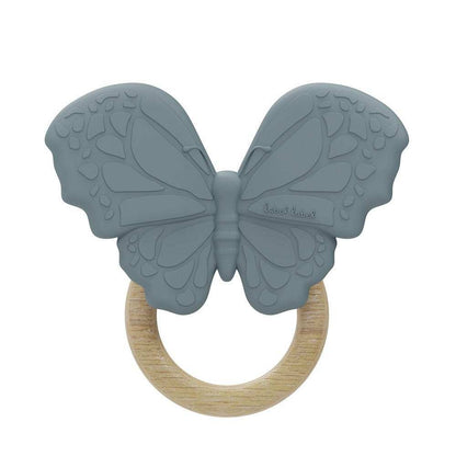 Label Label silikonowy motyl gryzak z drewna FSC i nietoksycznego silikonu dla dzieci